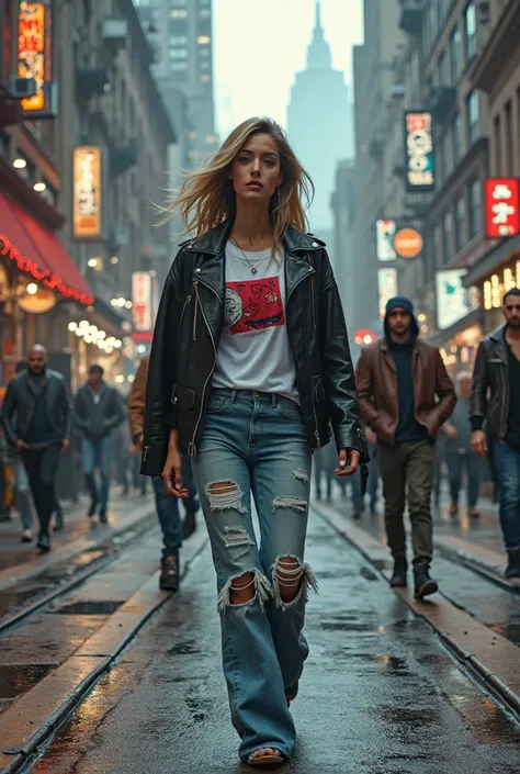 Urban fashion photoshoot street style”