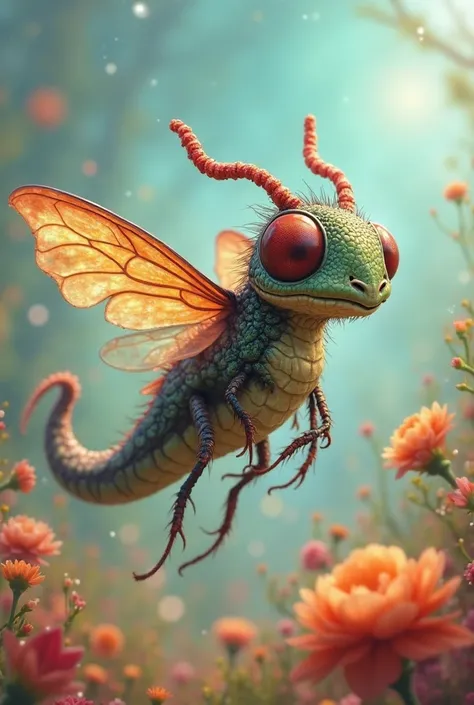 generate one animal by combining and merging dragon and fly in funny mode