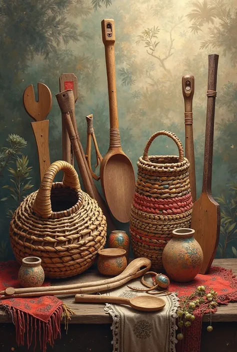 an abstract image of indigenous Venezuelan tools