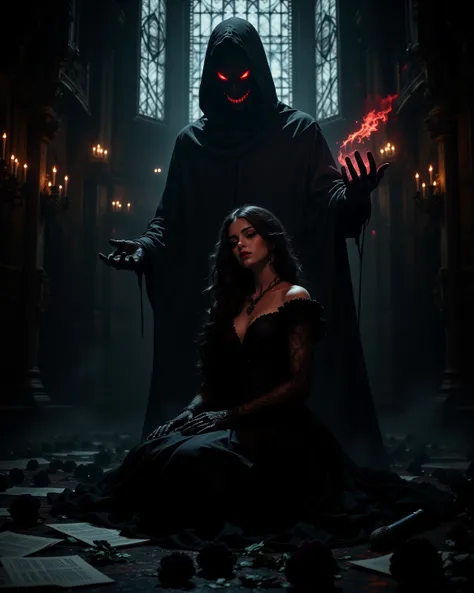 masterpiece, ultra-detailed, cinematic composition, high realism, gothic horror style, chiaroscuro lighting, dark fantasy mood, ...