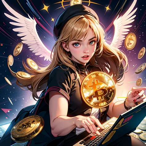best quality,ultra-detailed,photorealistic,concept of bitcoin,cryptocurrency,blockchain technology,digital currency,bitcoin logo...