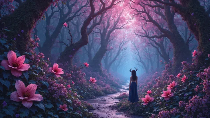 a dark forest of succubus vagina psychedelic dreamscape. and a sense of euphoric transcendence vibrant colors
