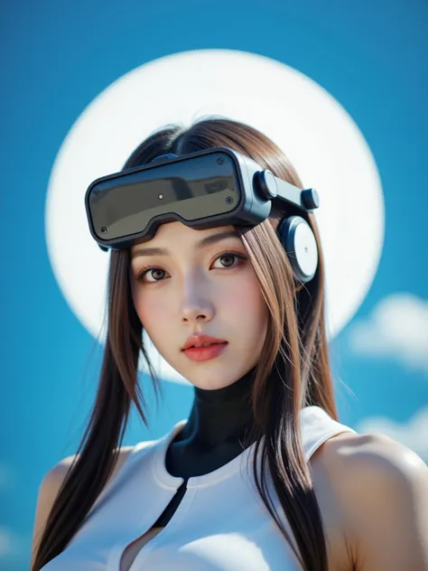 exo-suit,futuristic,android,Cyborg,shrine,High quality realistic female humanoid, wear Japanese shrine maiden costumes, wearing ...