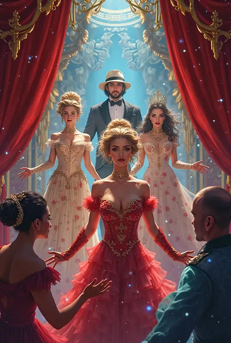generate a decorative composition on the theme of a theatrical performance