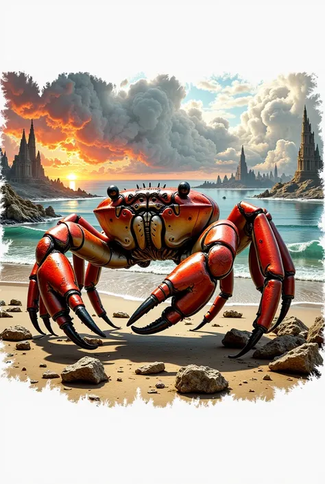 The stark, post-apocalyptic landscape of an uninhabited island in the aftermath of a cataclysmic volcanic eruption. The once-ver...