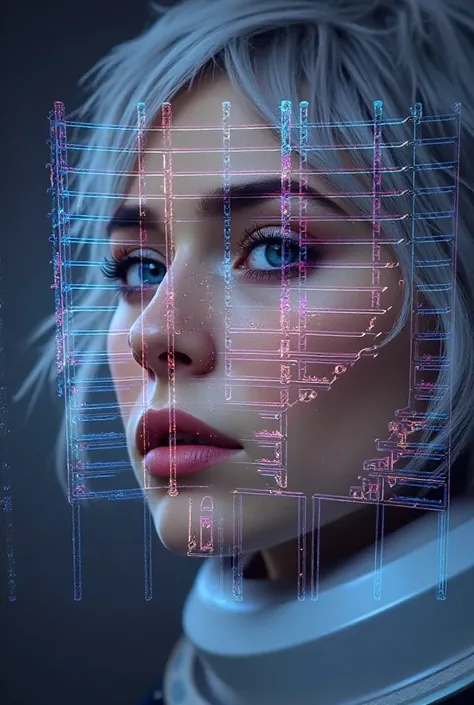 (Close-up of a better masterpiece:1.5)0.9], (Space and astronauts:1.2) (Messy silver hair:1.1) (Heterochromia xanthochromia and ...