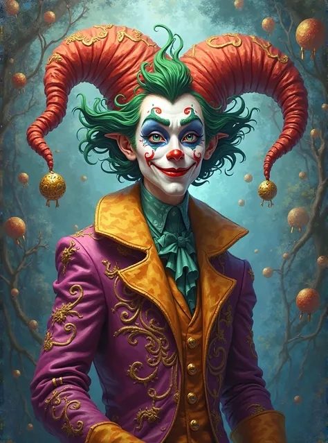 Make me a portrait of Yorik the Joker of Balatro