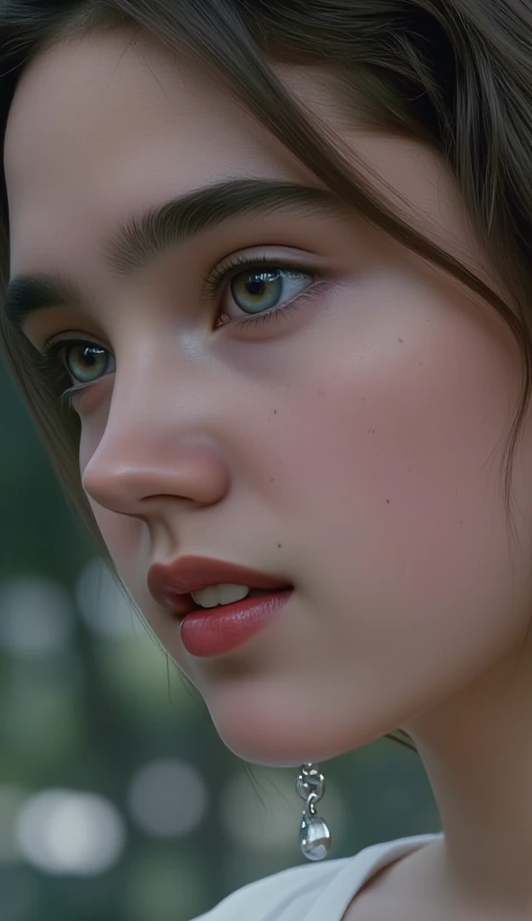 Profile of a beautiful girl staring at her unrequited man、My eyes are watering、