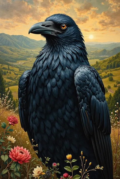 a Renaissance painting of a crow