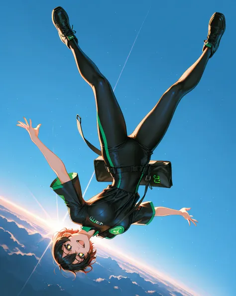 Harpy Girl , Uber Eats Delivery Driver , Carrying an Uber Eats bag on my back , Delivery by flying through the sky , Spiraling d...