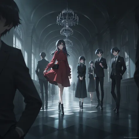 Main visual of the anime, beautiful girl with a fragile look, gloomy atmosphere, decoration, fashion,