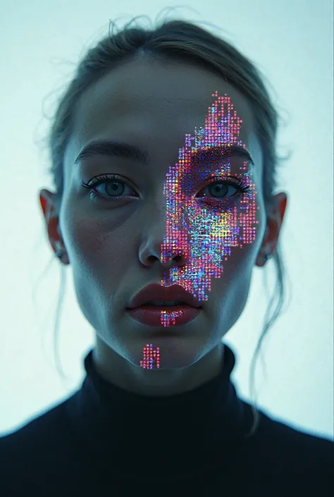 Hello can you create an image of an interview with the face of a pixelated person?