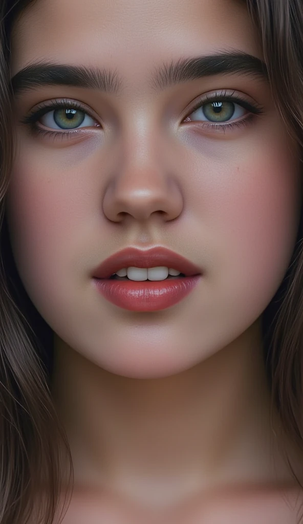 Lips and nose,close up,, masterpiece,best quality,highres,8k uhd, without lipstick , and dark brown hair on the cheeks, not show...