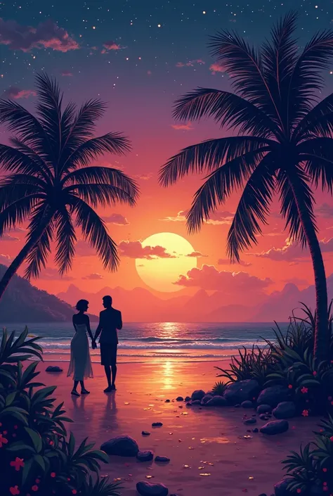 Create a vertical 1080x1920 px background with a tropical party theme for a salsa night birthday celebration for a man. Use a ma...