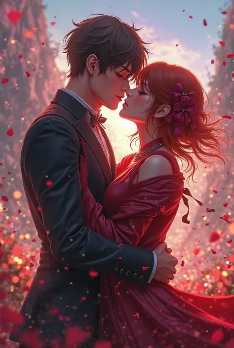 Free Fire character Shirou and Ignis kissing each other on the lips 