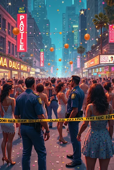 A book cover that's like a party but with a police cordon