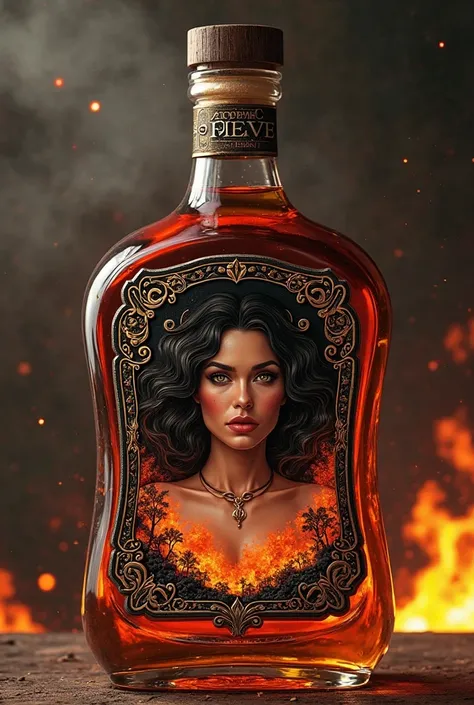 Make a label for an artisanal liquor called MilFuegos 