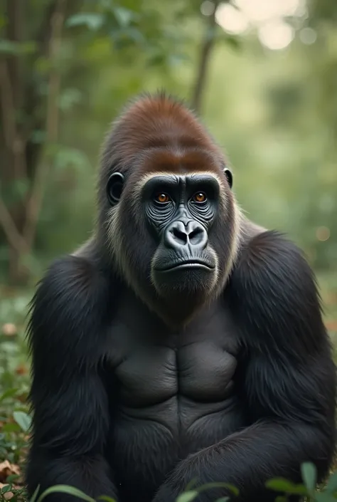 Make a video of a gorilla saying "Hey guys! Thank you guys? I decided to change my life, decided to be an influencer on Tik To...