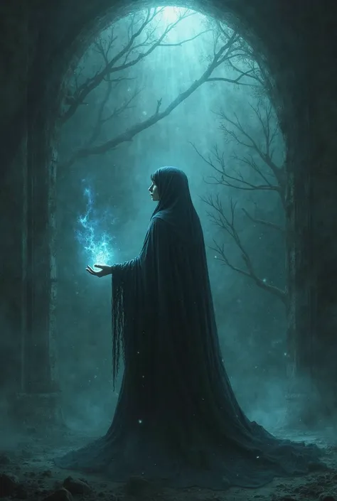 Saying this, the sorceress twisted her lamp — and everything plunged into darkness.