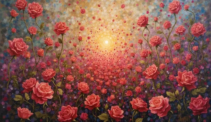 (A high-definition Renaissance-style painting oil on canvas, Impressionist who portrays:)
A symbolic collage of the apparitions:...