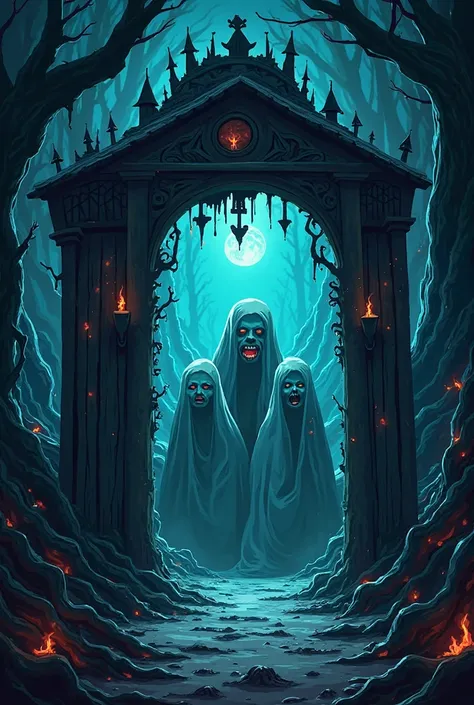 A cartoon booth about a horror story or a horror story 
