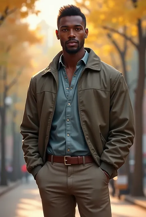 I want a 186-tall black Frenchman with mild weather clothes