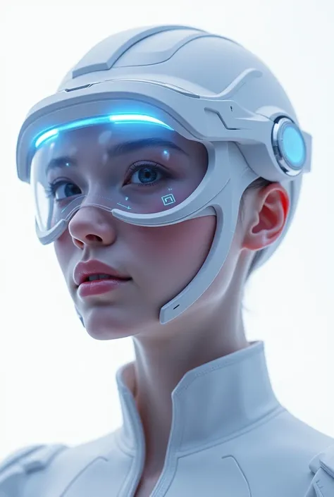  sleek, futuristic hero visor designed for a female character. The visor wraps around the eyes like high-tech augmented reality ...