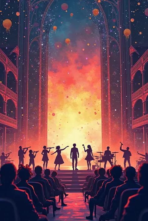 PK stage banner with auditorium talent