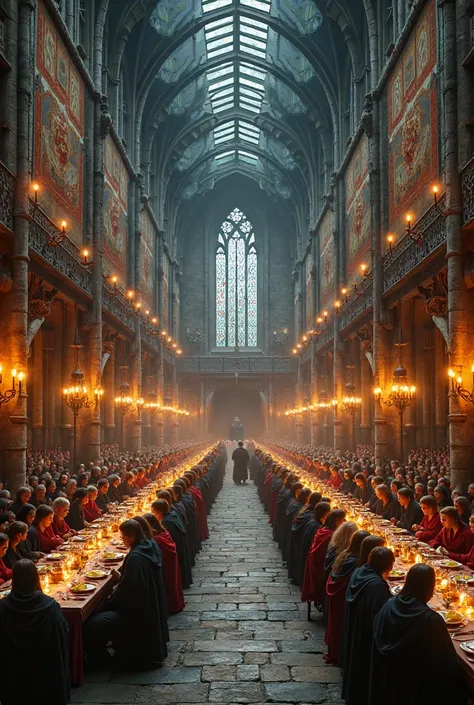 Large dining room for all Hogwarts students 