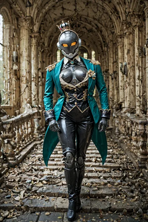 top quality、Excellent work、Ruined World、A robot dressed in a rococo style aristocrat suit