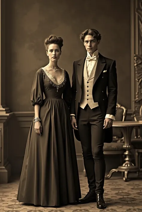 transform this image as if it were taken in the 1800s, let us wear skirts that were worn at the time, let's go to some palace or...