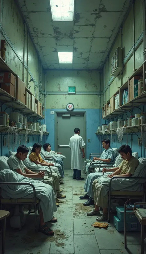 Poor hospital or clinic: to reflect lack of resources.