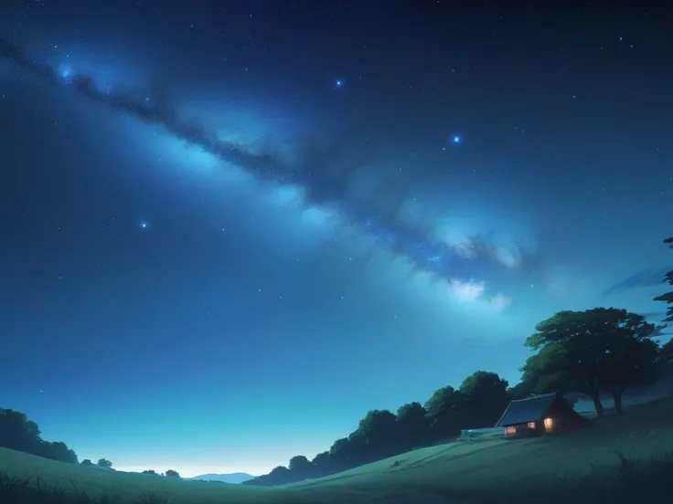 Background、Galaxy night sky、fantastic、Overall light blue 、There are no living things