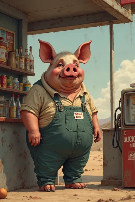 A pig talks and says I am Mahmoud Sabra. I work at a gas station in Salam. I work 38 at 24. They laugh at me while I am sleeping...