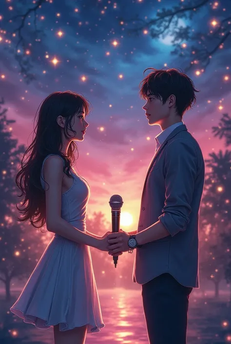 Like two people taking the microphone only their hands, as if feeling butterflies as if the love that is already there cannot be...
