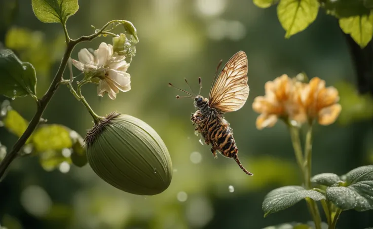 masterpiece, artistic nature photography: Subject Details:
- Young butterfly emerging from cocoon
- Delicate wing movements
- Na...