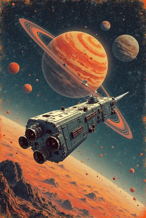 Create lucy space mission in poster style 