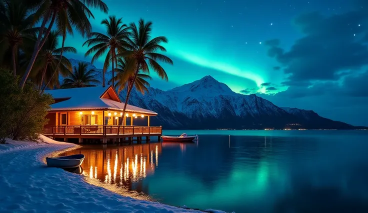 {
  "prompt_name": "Snowy Hawaiian Midnight Reflection",
  "base_prompt": "A peaceful midnight at a snowy tropical Hawaiian lake...