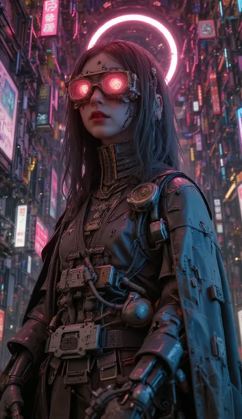 Kitsch Futuristic Unholy Virgin Mary Cyborg, With VR Glasses Like Vintage TV New Sacred Art Baroque Bizarre New Embedded Mechani...