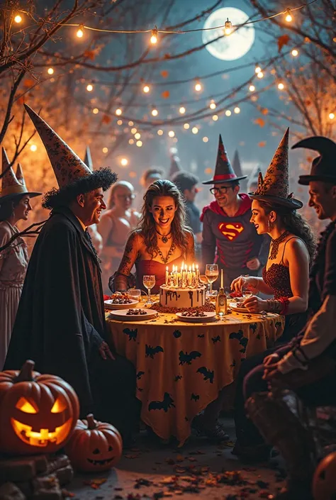 That looks like Hellowen may be birthday in adult costumes