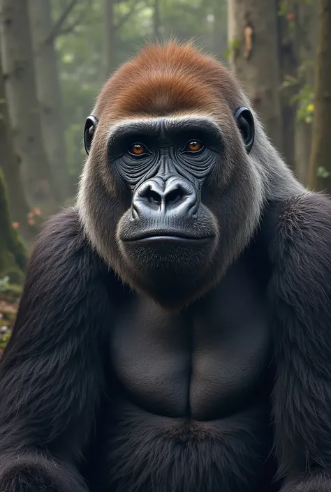 Make me a promotional image where the famous gorilla blogger of TikTok is realistic, 4k, I am promoting and saying that they fol...