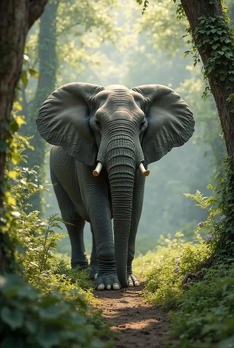 A picture of an elephant in the forest