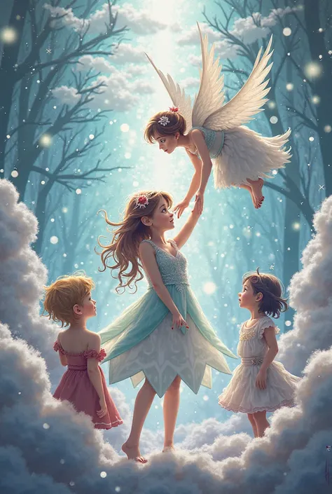 Play Ami with a winged woman and a girl or a boy 
