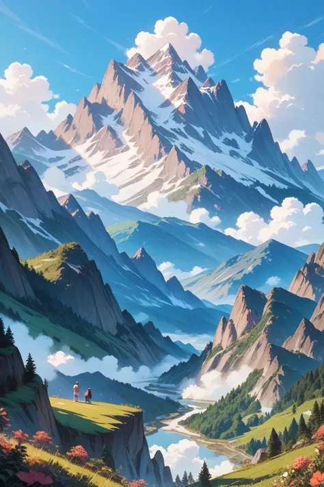 summer、thaw、Giant Mountains、See from afar、 no people。