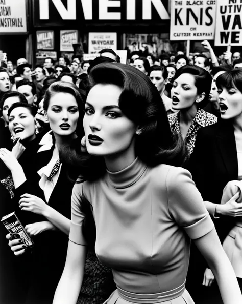 STUNNING BLACK AND WHITE PHOTOGRAPH William Klein style
