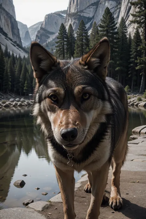 RAW Photo, DSLR BREAK
close-up, a wolf in Yosemite National Park, chilly nature documentary film photography BREAK
detailed, sun...