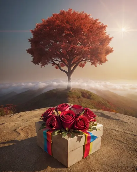 breathtaking , best quality, masterpiece,  <lora:quiron_valentinesday_v1_lora:0.87> valentinesdayquiron, autumn, box, close-up, ...