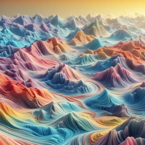 ((3d suminagashi landscape )), floating ink  , vibrant and colorful.abstract, pastel, ethnic,final 3d render,(((masterpiece)))...