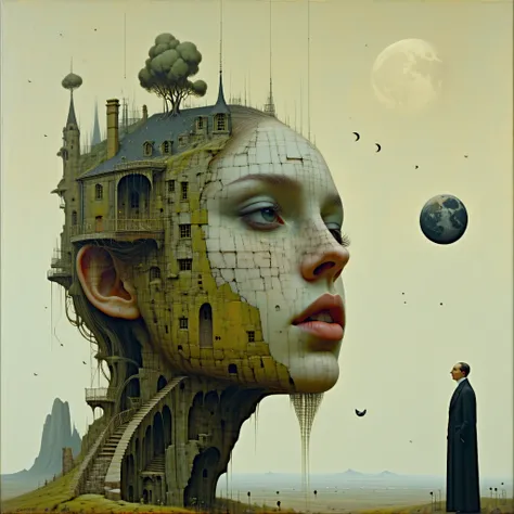 <lora:surreal-fantasy-lora.safetensors:1.0>, in the style of salvador dali