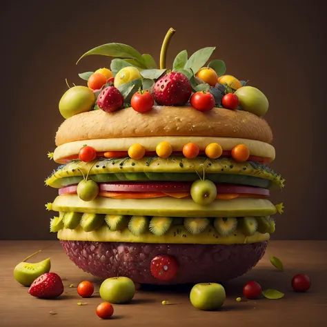 a close up of a large stack of fruit and vegetables